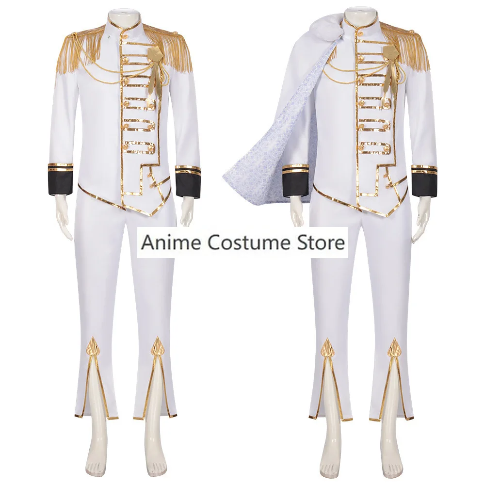 Anime BLUE LOCK Angels and Demons Cosplay Reo Mikage Cosplay Costume Mens Coat School White Uniform Suit Halloween Outfit Wig