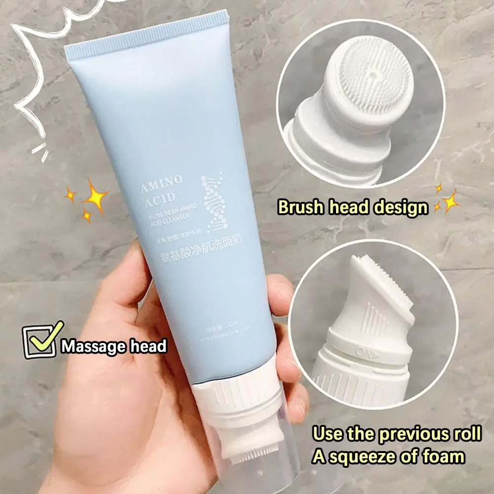 120ml Facial Cleanser Amino Acid Gentle Cleansing Mousse Deep Control Oil Unclog Skin Care Cleansin Facial Moisturizing Cle N7V5