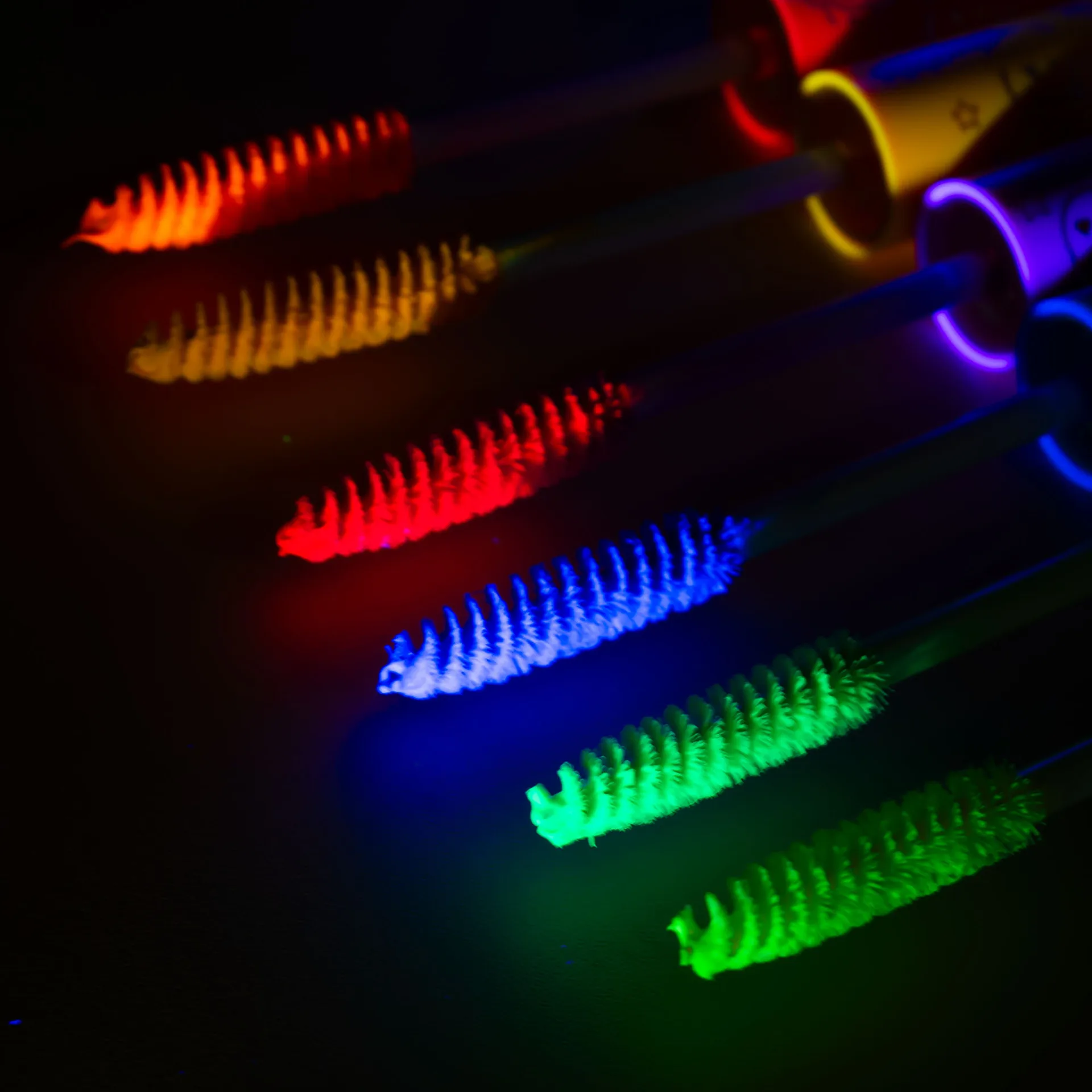 6-Color Fluorescent Mascara,Multi-Color Glow-in-the-Dark Eyelash Makeup,Waterproof,Smudge-Proof & Clump-Free,Long-Lasting