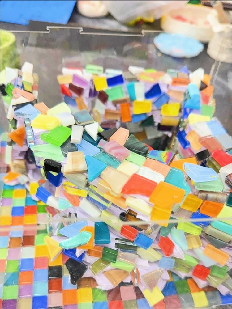 

140 г нерегулярная мозаичная плитка ручной работы DIY мозаика стеклянный поднос для рисования подставка для столовых приборов ремесло украшения аксессуары разноцветные красивые