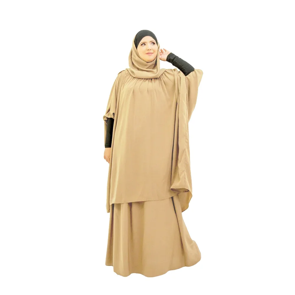 Robe Hijab à Capuche pour Femme Musulmane, Vêtement de Prière, Abaya, Djellaba Eid, tiens imar, Ramadan, Jupe Abaya, Vêtements Islamiques, Ensemble 2 Pièces