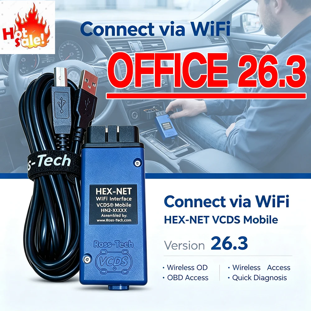 Mit WIFI 2026 NEUE VCDS-Schnittstelle VAG HEX V2 Update 26.3 für VW Audi Skoda Seat - Auto Autocom VAG COM Diagnose VCDS Werkzeuge
