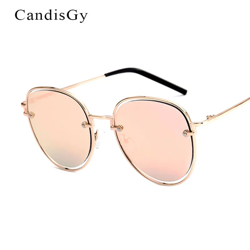 

Rose Gold Oval Revit Mirror Sunglasses Full Metal Women Hipster Men Cool Purple Brand Designer Sun Glasses Lady Female