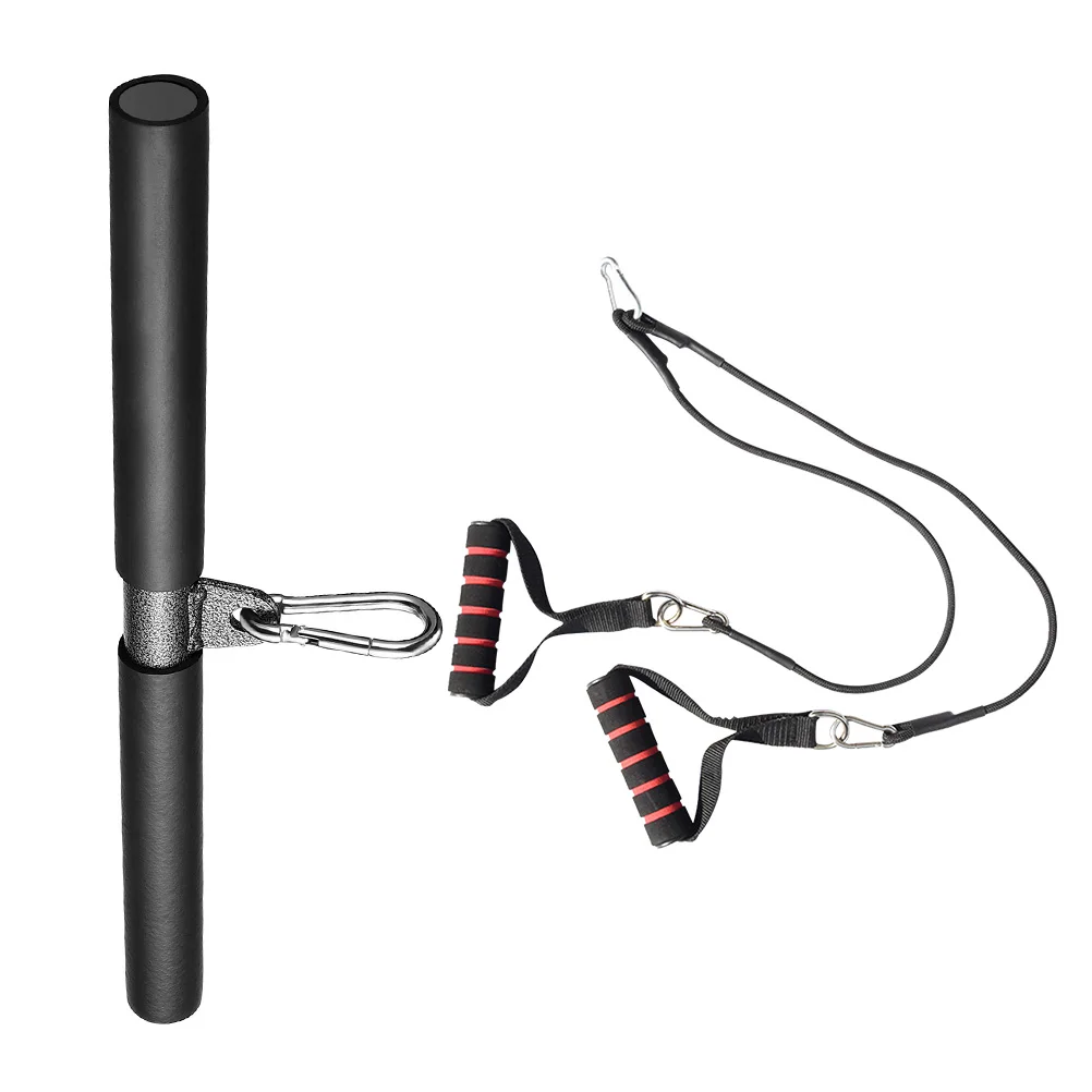 

2Pcs Fitness Accessory Pull Rope Bar Nylon Steel Tube Muscle Trainer Pulldown Bicep Triceps Exerciser Cable Workout