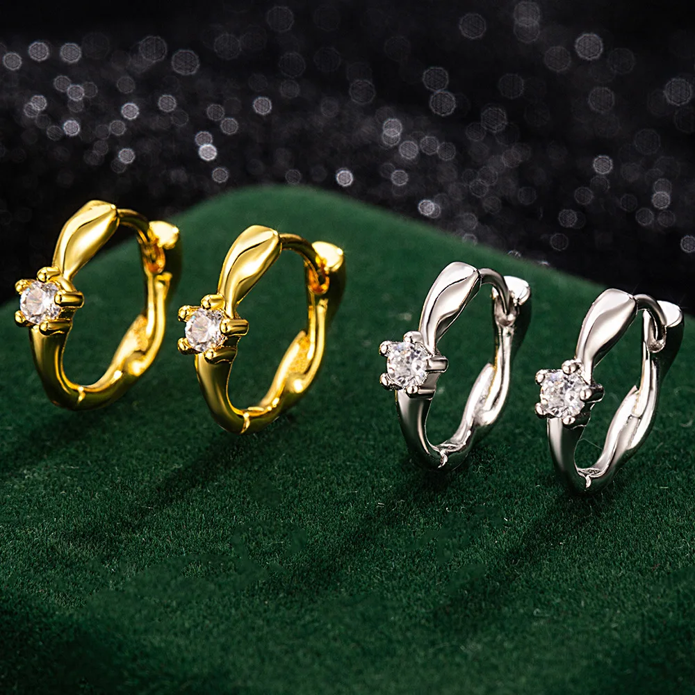 

925 Sterling Silver Mobius Zircon Piercing Earrings Woman Luxury Earring Chrome Jewelry Accesories Wholesale Prevent Allergies