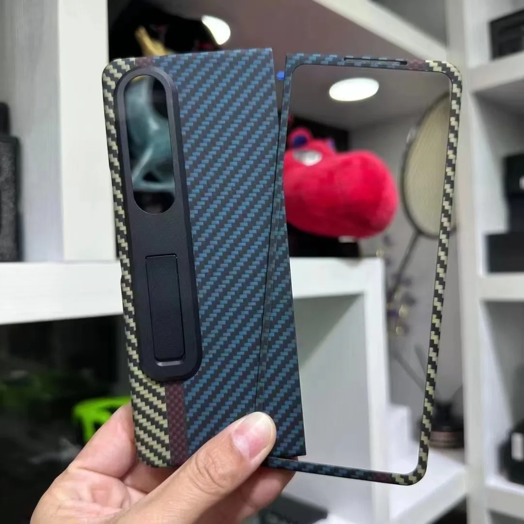 

Hot Genuine Aramid Fiber Carbon Carbon For Samsung Galaxy Z Fold 4 Fold4 Ultra-thin Anti-drop Brackets Fold 4 CASE Cover