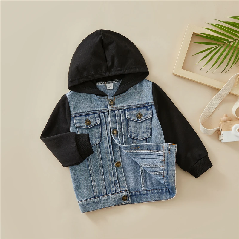 Children Jackets Coat Autumn Winter Boy Suit Girl Clothes Baby Denim Hooded Outwear Outfits Toddler Kids Clothing