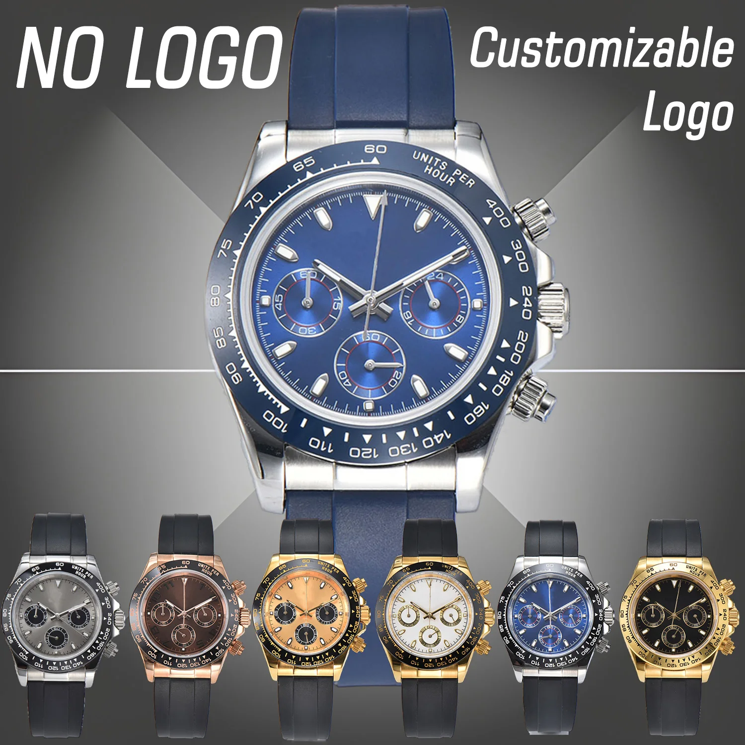 40mm VK63 Men\'s Sports Watch Panda Dial Quartz Watch Sapphire Glass 316 Stainless Steel Waterproof Customizable Watch