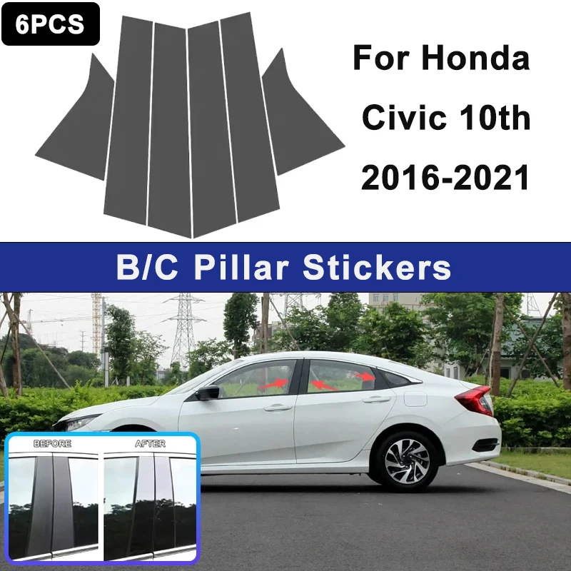 

Suitable For Honda Civic 10th 2016-2021 car window decorative strips, used for center pillar decoration, automotive part