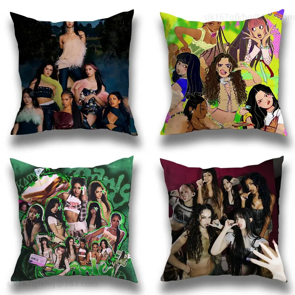 

Music Band K-KATSEYE pillowcase casual style decoration, suitable for home decoration (excluding pillow core)