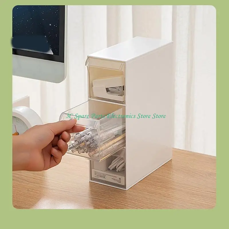 SZ Space Saving Drawer Organization Desktop Storage Box Portable Cabinet for Office & Study Transparent Drawers Combination