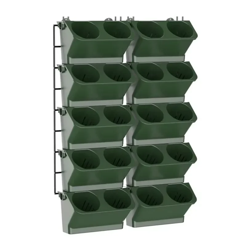 for Vertical Stripe Round Shape Plastic Wall Hanging Indoor Vertical Garden Wall Hanging Plastic Planter Pot