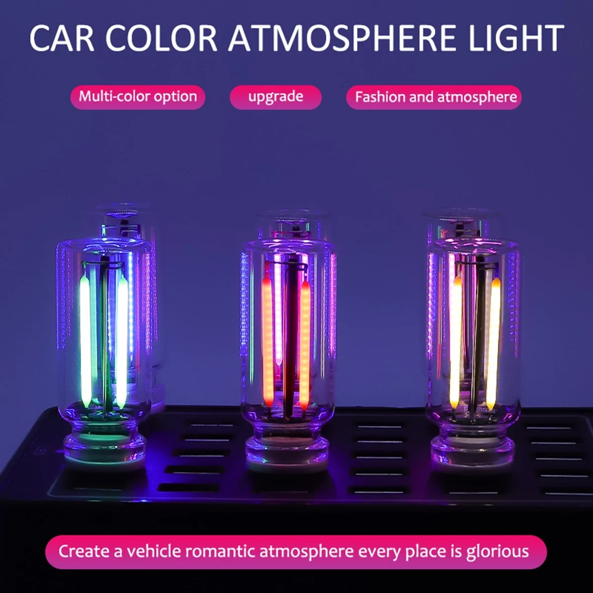 Car USB Night Light Glass Bottle Light Touch Adjustable LED USB Lamp Dimmable Portable Mini Glass Bottle Night Lamp USB