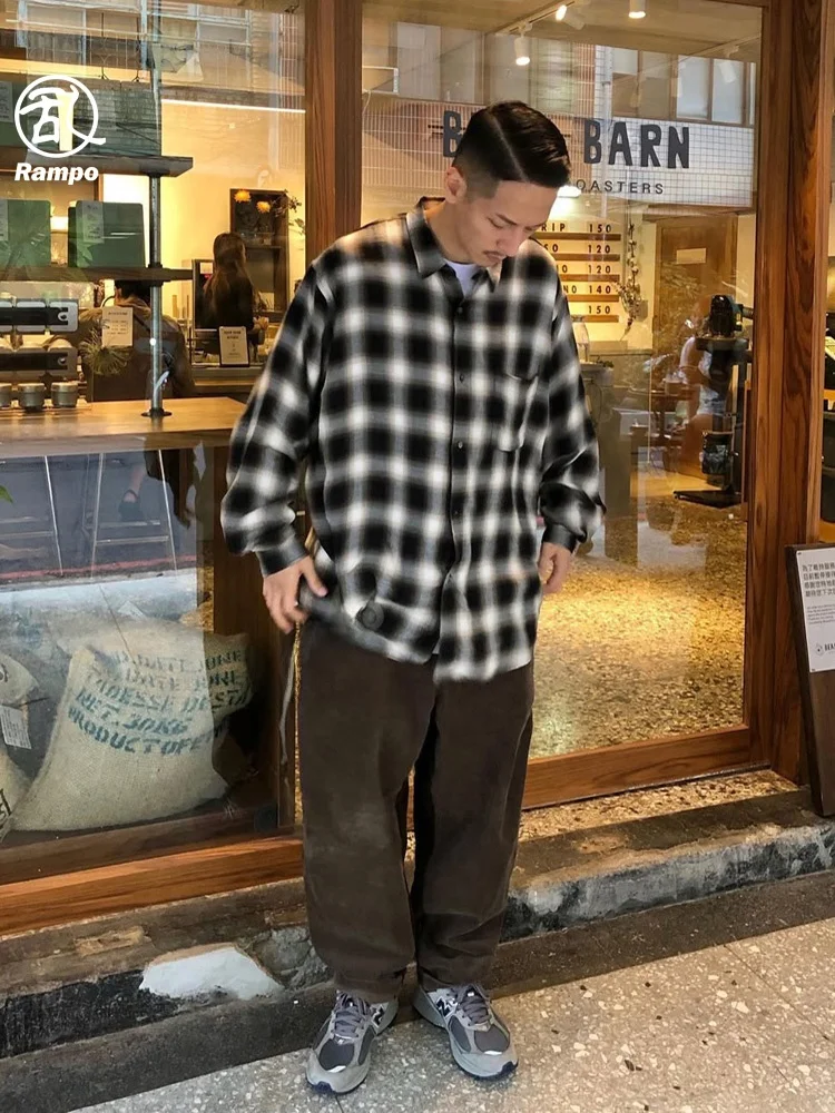 

Plaid Long Sleeve Shirt Men's Student Casual Wear Couple's Checkered Flannel Outerwear Durable Polyester Cotton Blend