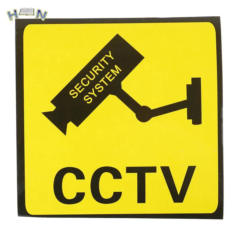 

10pcs 11x11cm Warning Sticker Monitoring Warning Sign Security Warning Labels Video Camera Alarm Sticker Mark