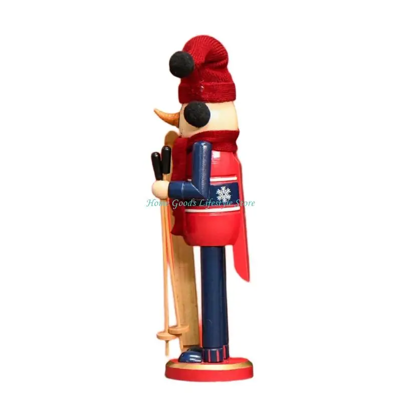 E74E 30CM Tall Nut Cracker Snowman Sleigh from Vibranted Color for Christmas