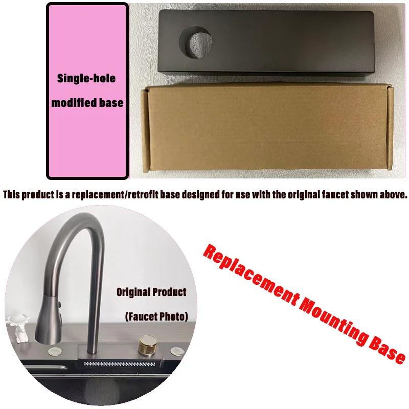 Regendouche Cascade Kraan Vervangingsbasis Aanrecht Retrofit Kit Lekvrij Gereedschapsvrije installatie Waterlekkage Reparatie Par