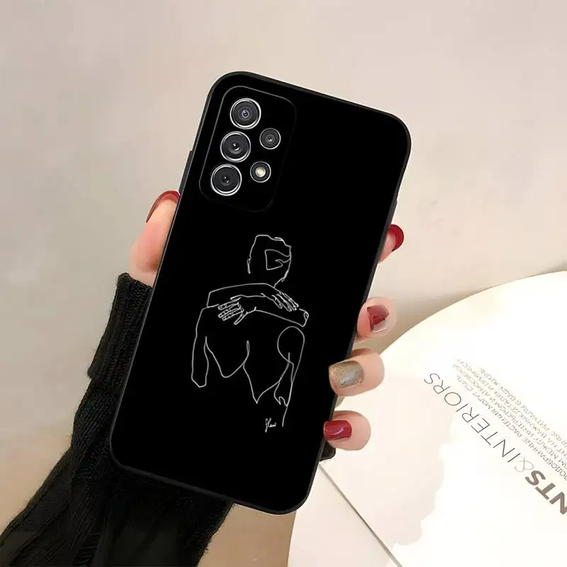 Minimalist Line Sexy Phone Case Funda For Samsung S21 Lite S30 Ultra S20 Fe S9 S10 E Plus Shockproof Design Back Cover