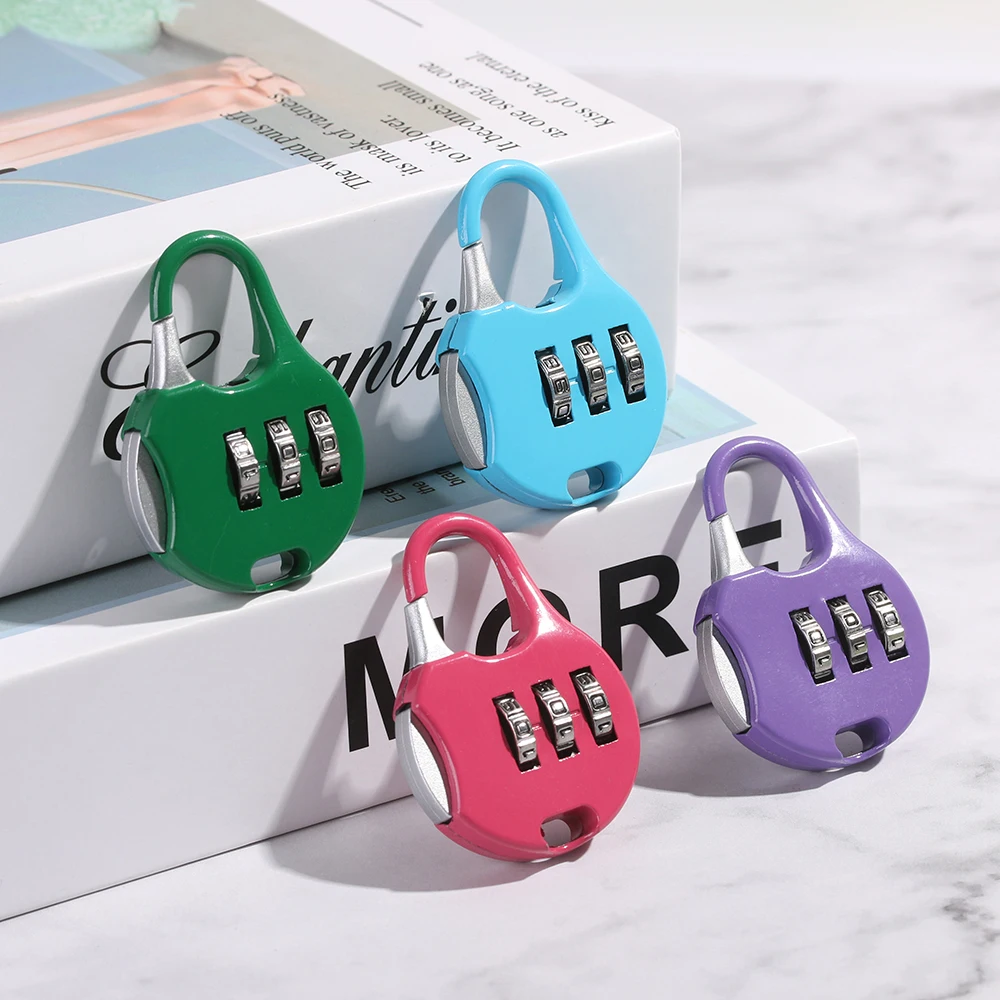 2PCS metal mini 3-digit dial-up password lock combination password padlock travel luggage diary protector security tool