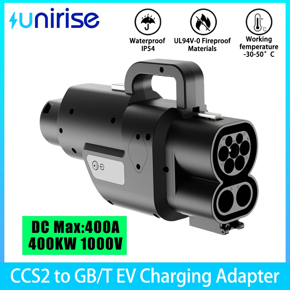 Unirise CCS2 to GBT Adapter 400A 1000V DC Fast Charging Converter CCS Combo2 Ev Charger for GB/T EV Car Socket Adaptor Connector