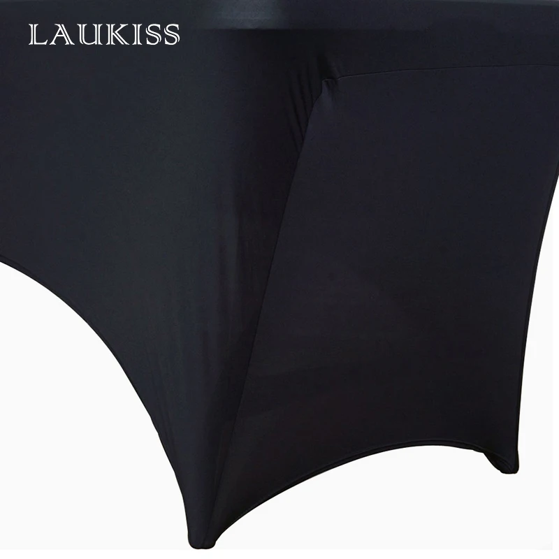 Black High Stretch Tablecloth Bed Cover Wedding Party Beauty Massage Elastic Hotel Birthday Table Cover Rectangular Table Cloth