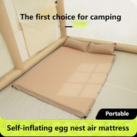 Double Self-Inflating Mattress Air Mat, Foldable Inflatable Mattress with Pillows Camping Sleeping Bed for Travel Hiking