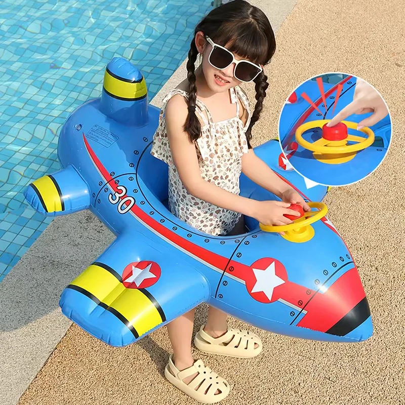 1pc Airplane Shaped Swim Ring - Pool Float Ring Inflatable recension och pris