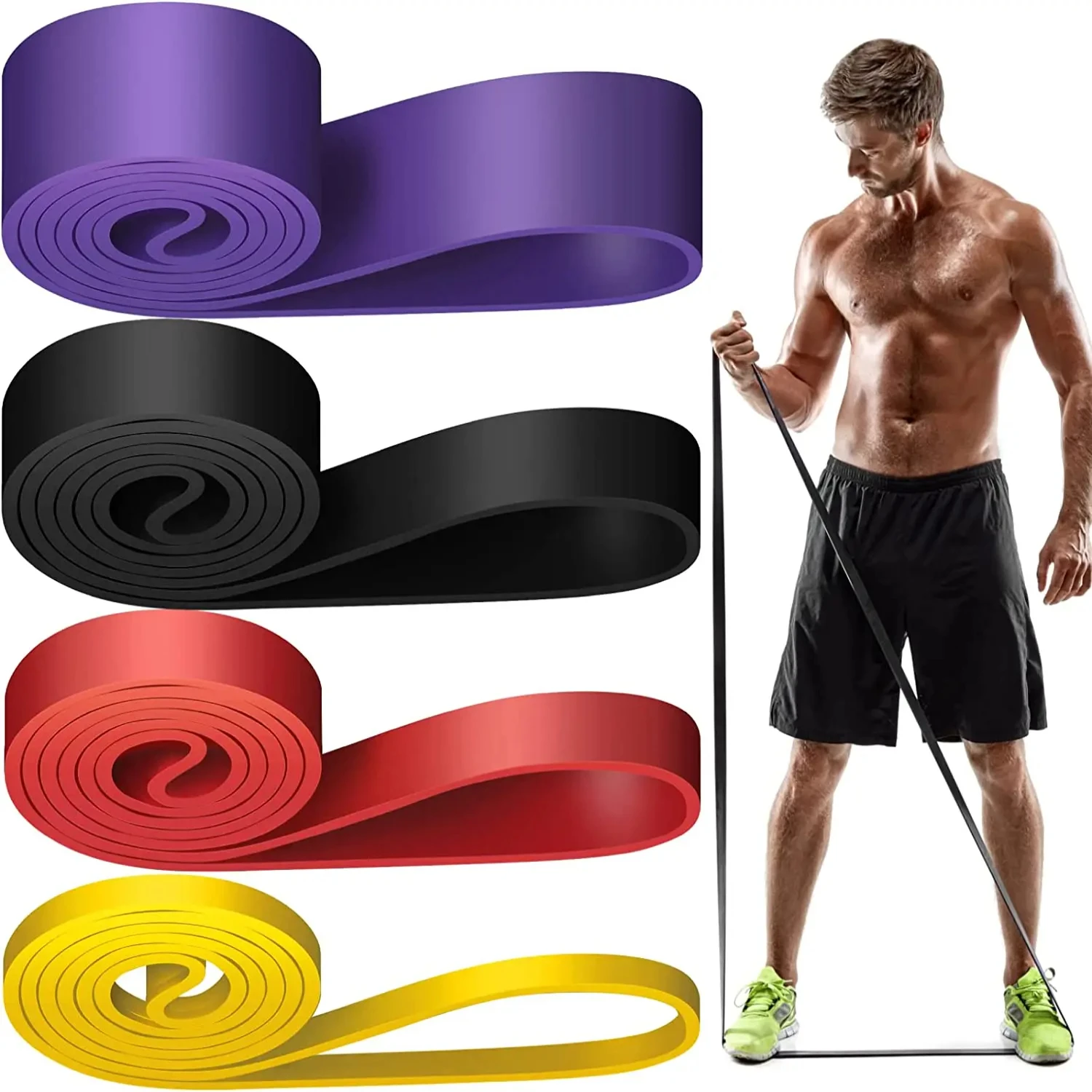 New Heavy Duty Latex Resistance Band Exercise Elastic Band  Sport Strength Pull  Assist Band Workout Pilates Fitness Equipment