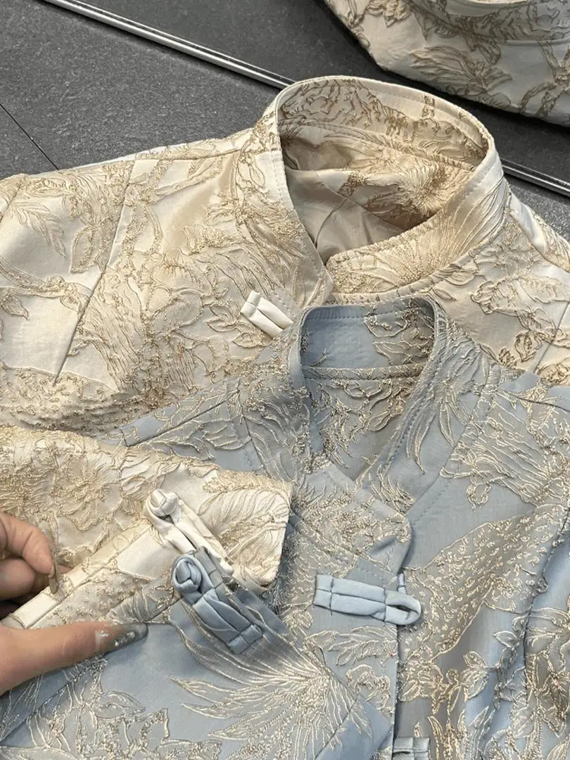 New Chinese Style Long Sleeve Button up Casual Top for Women Spring Fashionable Age Reducing Spicy Girl Coat Elegant