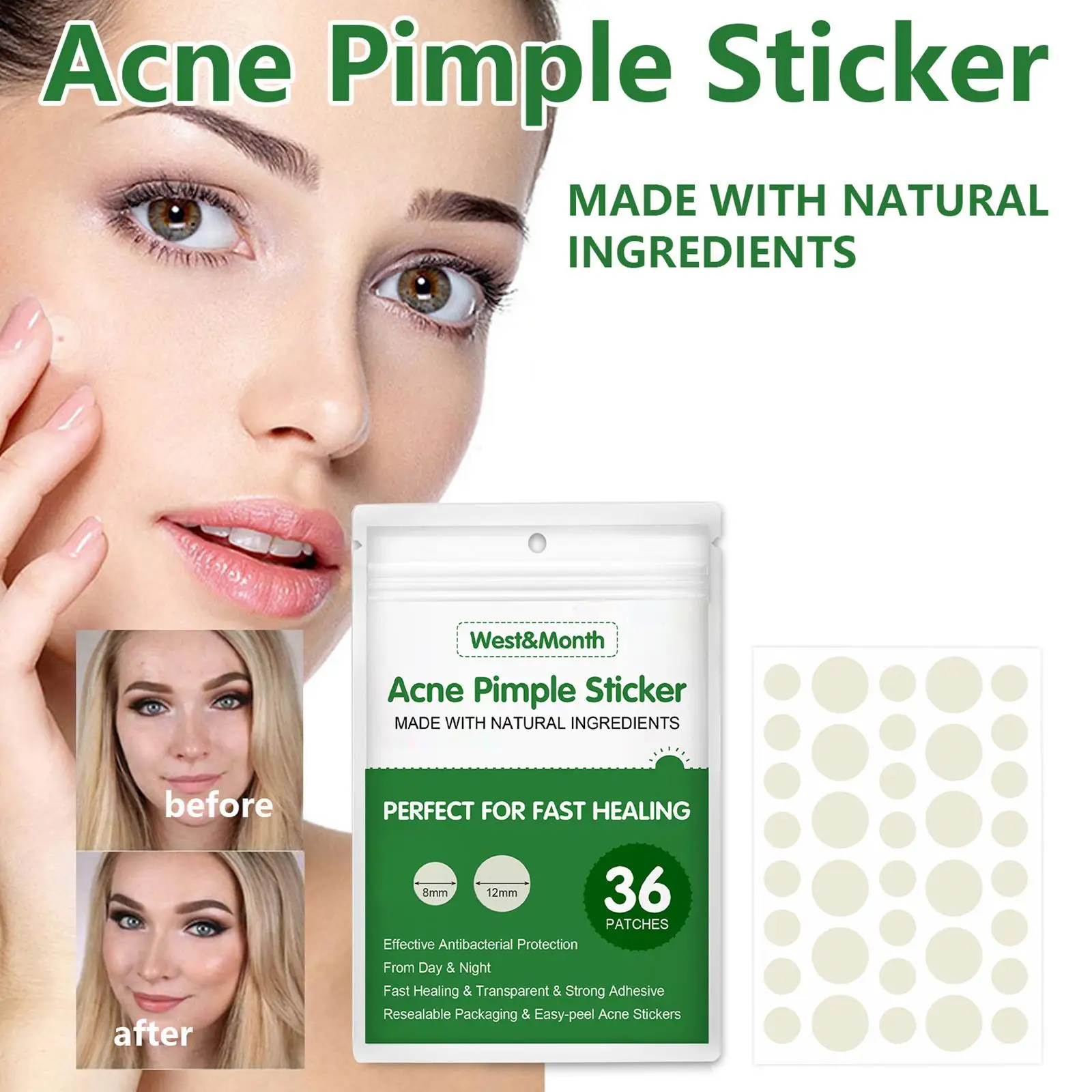 24/36Pcs Acne Pimple Patch Sticker Acne Treatment Pimple Remover Skin Facial Care Для Mask Tool Blemish Лица Spot Маска