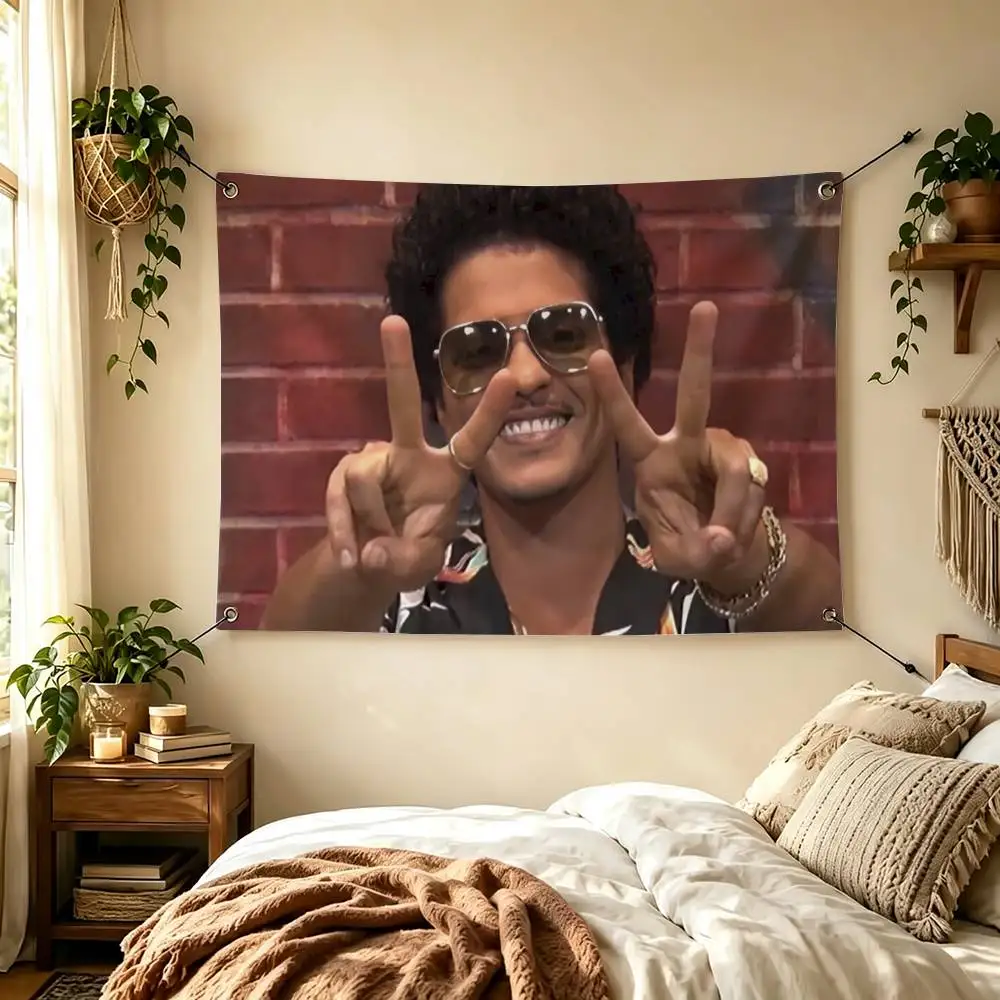 Singer B-Bruno M-Mars Flags Wall Hanging Tapestry Outdoor Garage Room Decorative flag Background Blanket