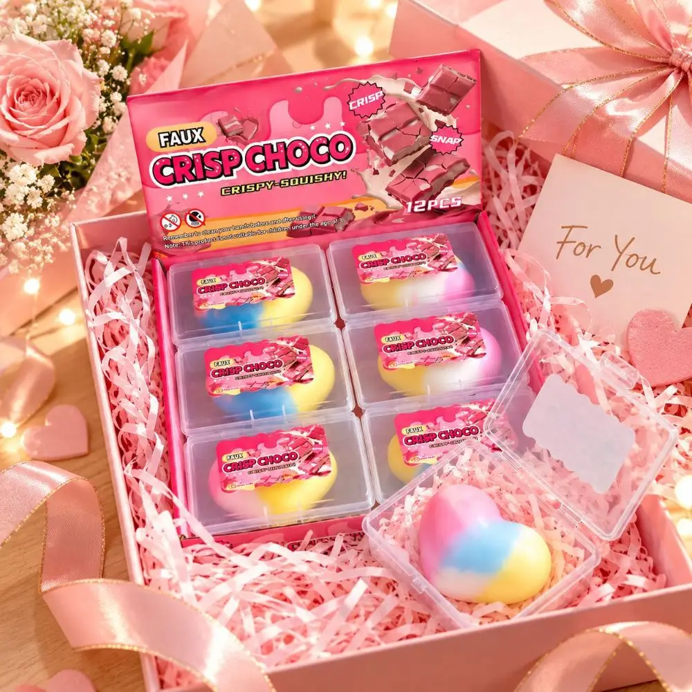 Heart Shape Wax Cracking Squeeze Foot Shape Crackable Texture Crispy Stress Balls Crispy Feel Handmade Craft Crunchy Sound Ball