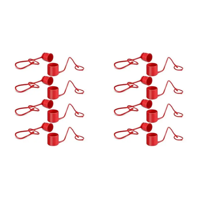 ABUH-8Sets 1/2Inches Hydraulic Coupler Dust Cap & Plug Covers Heavy Duty Hydraulic Dust Caps For Hydraulic Couplings
