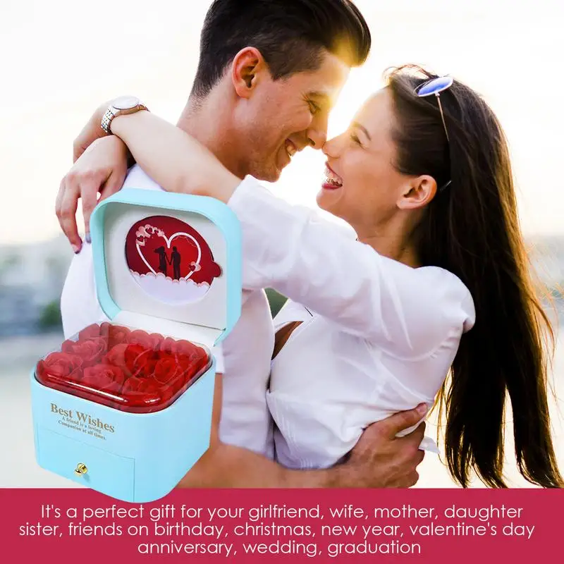 

Rose Jewelry Case 9 Forever Roses Earrings Case Necklace Case Jewelry Display Box Jewelry Holder For Rings Earrings Necklaces