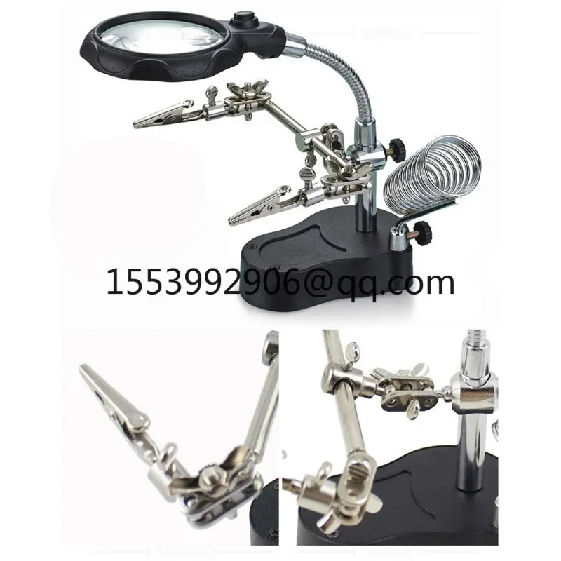 welding magnifying glass auxiliary fixture with soldering iron holder mobile phone repair circuit board welding workbench