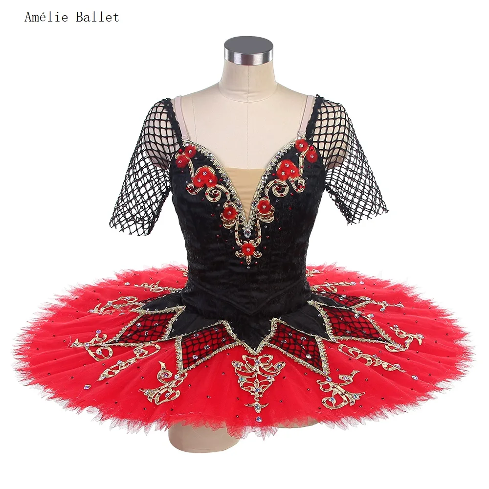 

B24004 Girls and Women Black&Red Professional Tutu Made -to-Order Don Quixote: Kitri Variation Ballet Tutu