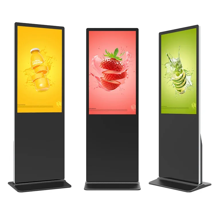 Uso en interiores Android 43 49 Quiosco publicitario LCD de 55 pulgadas Pantalla táctil interactiva Señalización digital de red de pie