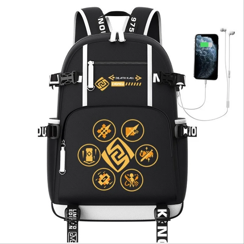 Game Zhong li Xiao Backpack Mochilas Genshin Impact Backpacks Schoolbag Coapsly Shoulder Bags Teenage Travel Outdoor Bags