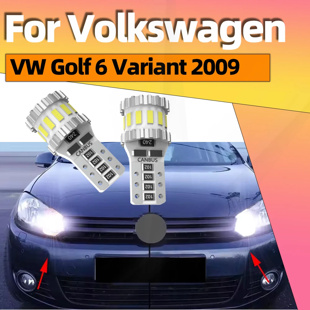 2Pcs For Volkswagen VW Golf 6 Variant 2009 LED Car Wedge Light W5W T10 LED Auto Lamp Bulb 6000K 12V Accessories