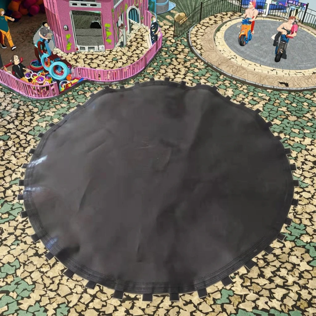 Black polypropylene trampoline mat with cloth ring trampoline net, for sports and entertainment indoor and outdoor park