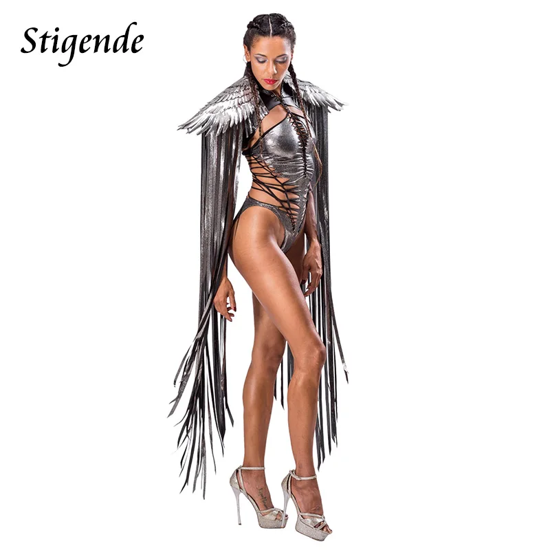 Sequin Wing Tassels Wraps for Women Party Wear Ponchos Fashion Cosplay Apparel Accessories