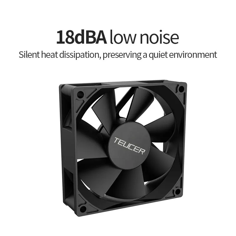 Teucer USB Cooling Fan 8/12/14cm 5V Exhaust with Metal Mesh Foot Mat for Router TV Set-top Box Cooling