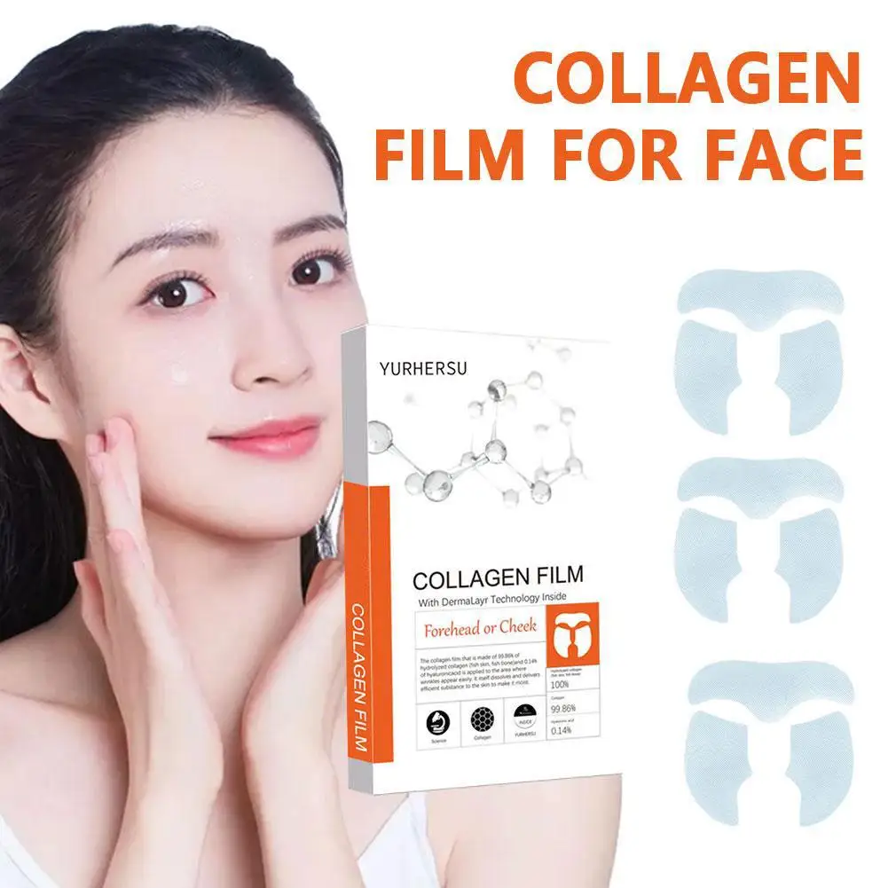 Facial High-Protein Collagen Film Water-Soluble Mask Essence Patch Firming Dark Face Anti Lifting Collagen Paste Circles D6R9