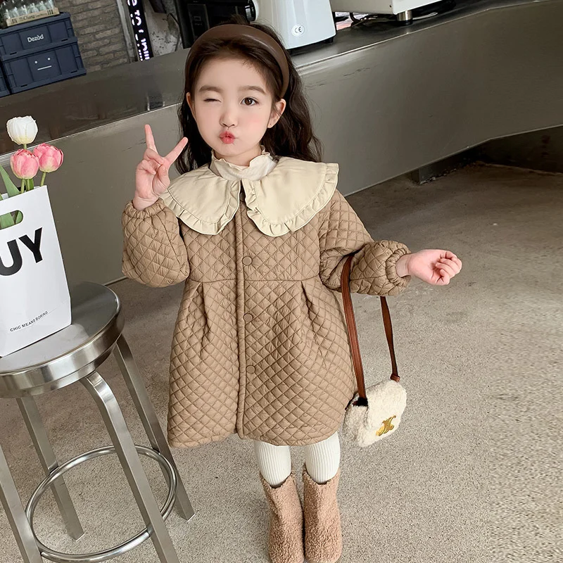 Girls Coat Jacket Winter Cotton Windbreak 2023 Charming Warm Plus Thicken Velvet Teenagers Sport Gift Children\'s Clothing