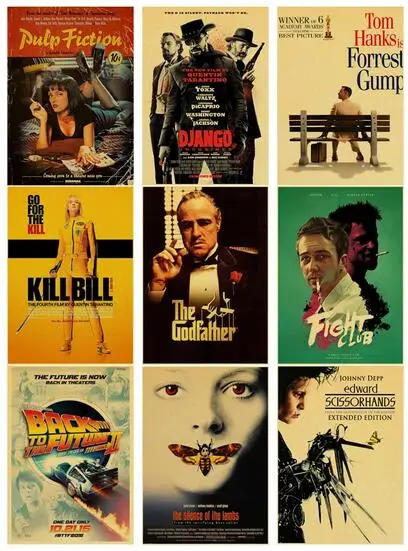 Classic Movie Series Retro Paper Pulp Fiction Print Art Canvas Poster For Living Room Decoration Home Wall Decor Picture