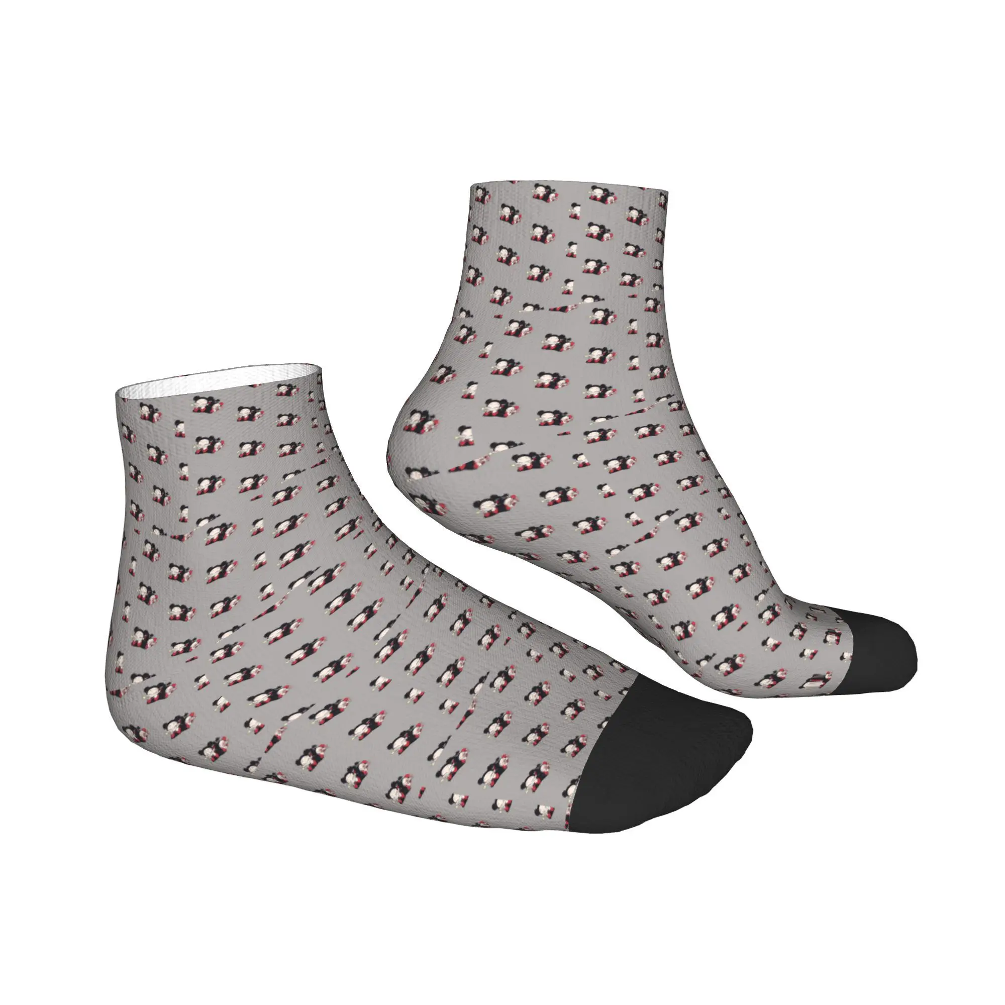 Calcetines Pucca y Garu para todas las estaciones, calcetines deportivos súper suaves Harajuku de tubo medio, medias suaves de moda para hombres y mujeres, regalos