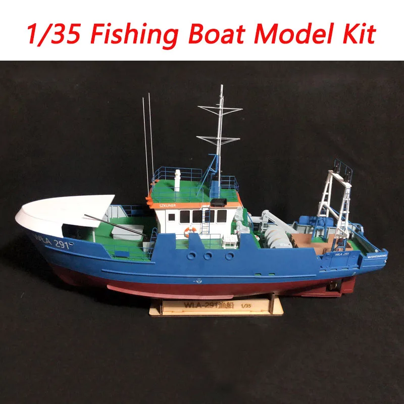 1/35 Poland WLA-291 Fishing Boat ABS Plastic Assembly Kit Remote Control Simulation Model Ship