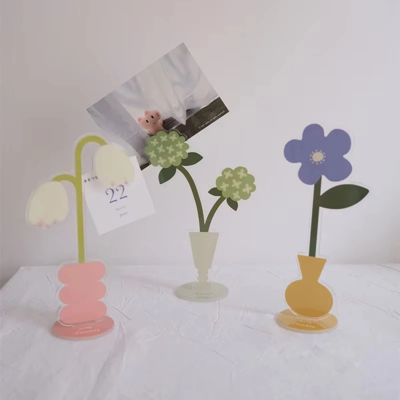 CuteLife Nordic Acrylic Flower Display Photo Holder Home Decoration Accessories Picture Holder Jewelry Room Vase Bedroom Holder