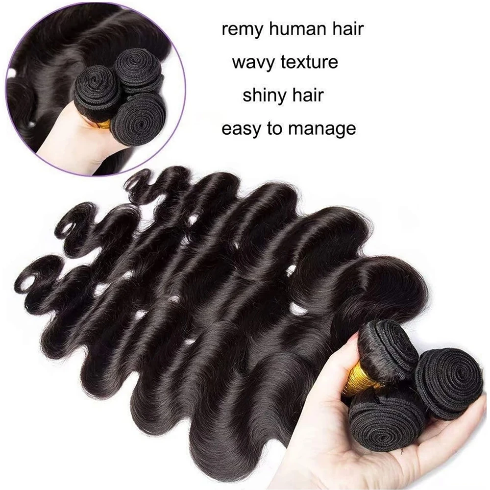 Brazilian Body Wave Human Hair Bundles 30 inch Raw Virgin Hair 2 3 4 Bundles Deal For Women Sew In quickly Weave Bundles Remy Hair Extensions image 5