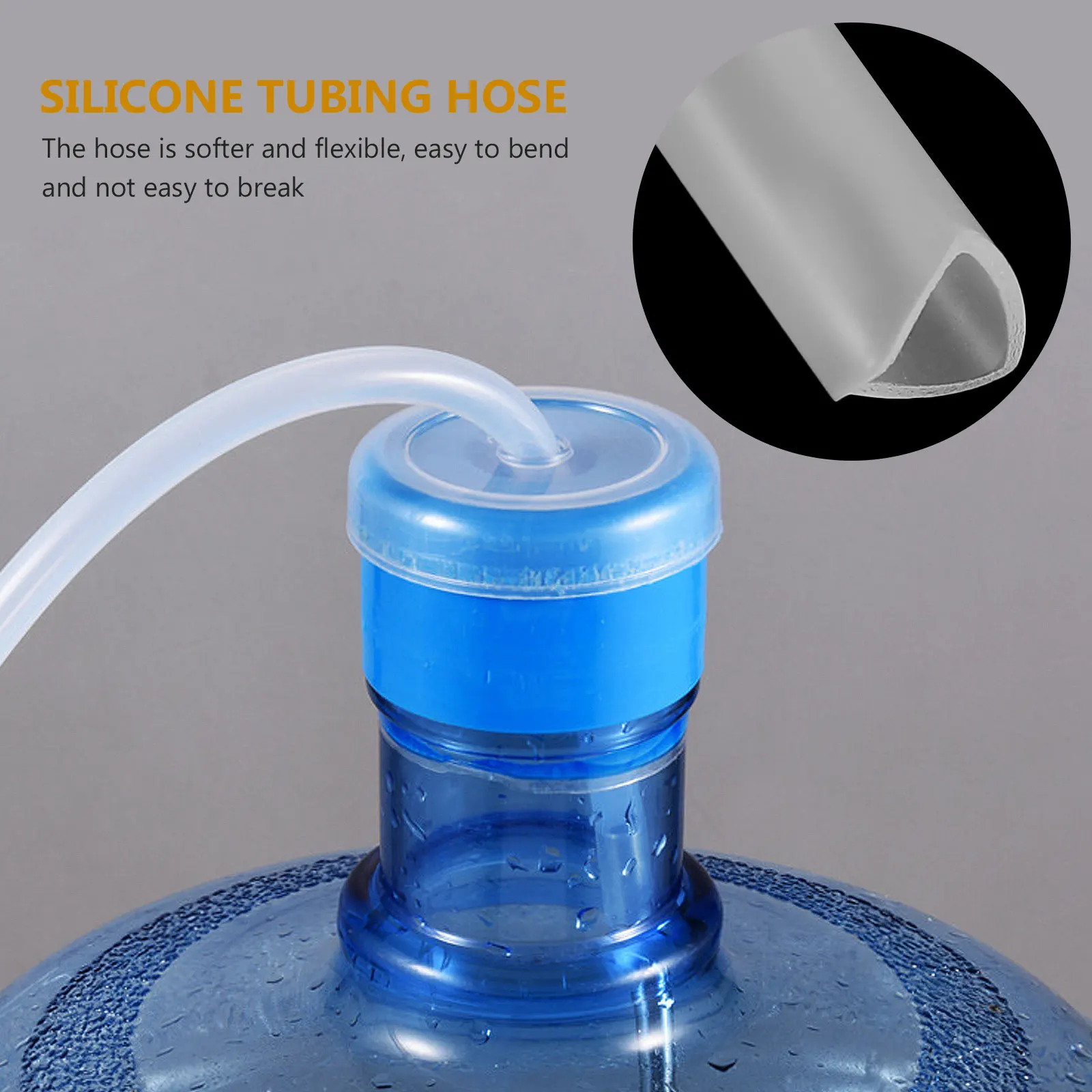 4Pcs Silicone Tubing Flexible Scratch Resistant Water Dispenser Hose Replacement for Electric Water Bottle Pumps
